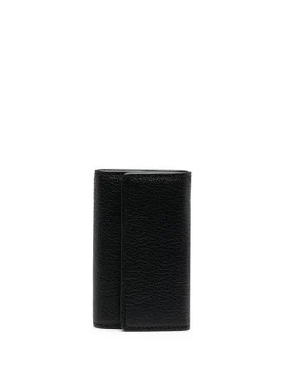 Maison Margiela Four-stitch Logo Keyring Holder In Black