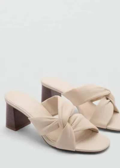 Mango Knot Leather Sandals Ecru