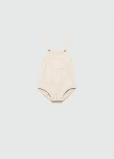 Mango Babies' Pocket Knitted One-piece Suit Sand In Neutral