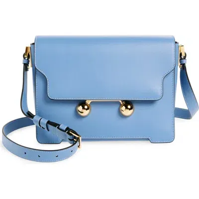 Marni Medium Trunkaroo Leather Shoulder Bag In Blue