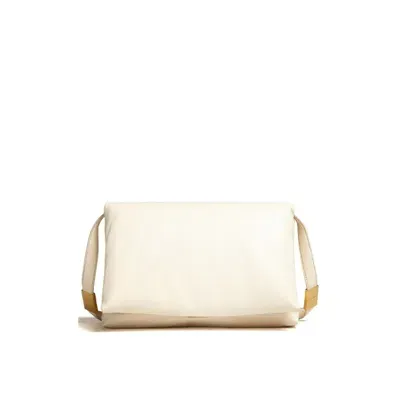 Marni Padded Leather Shoulder Bag In White