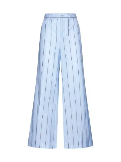 Marni Poplin Striped Wide In Blue