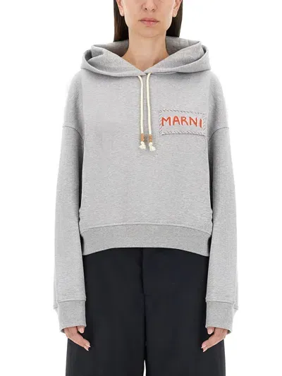 Marni Sweatshirt With Logo In Gray