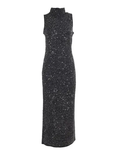 Max Mara Berlina Silver Knitted Dress