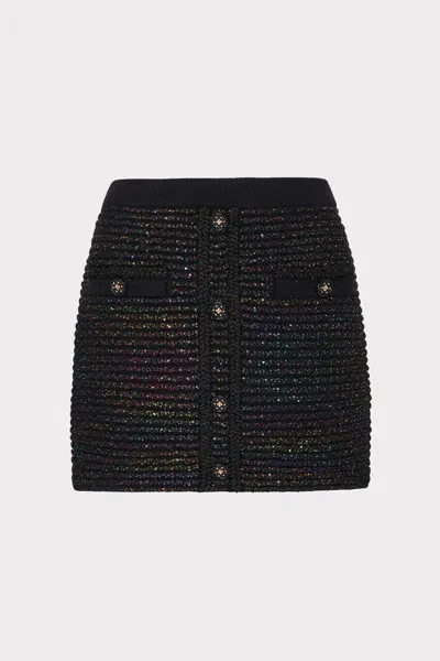 Milly Sequin Textured Knit Mini Skirt In Multicolor