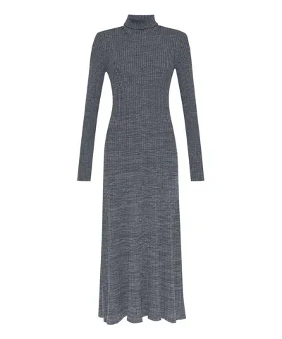 Moncler Long Dress In Grey