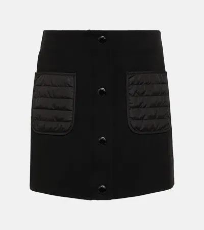 Moncler Quilted Pocket Snap Front Miniskirt In Black