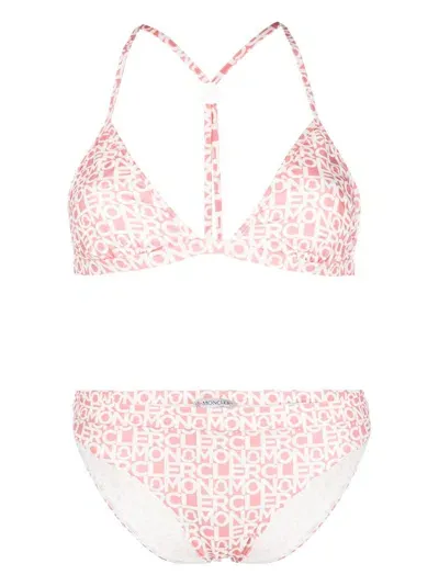 Moncler Triangle Bikini Set In Nude & Neutrals