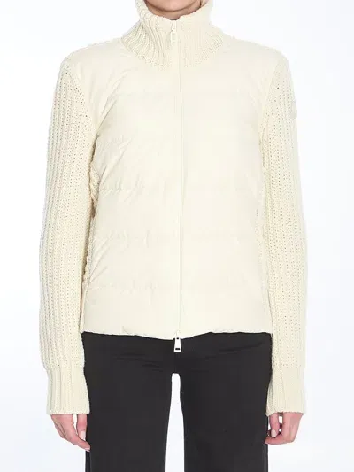 Moncler Tricot Cardigan In Beige