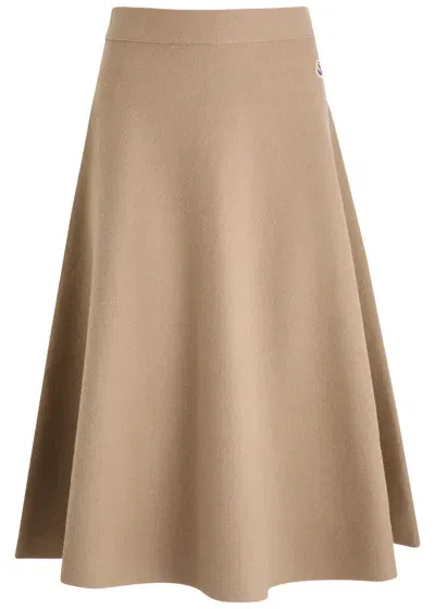 Moncler Wool-blend Midi Skirt In Pastel