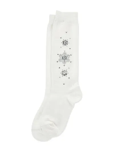 Monnalisa Kids' Crystal-embellished Socks In White