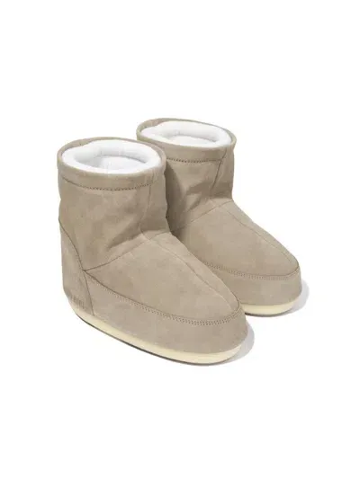 Moon Boot Kids' Icon Suede Ankle Boots In Neutrals