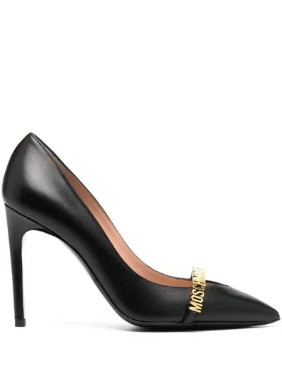 Moschino 100mm Logo-lettering Pumps In Black