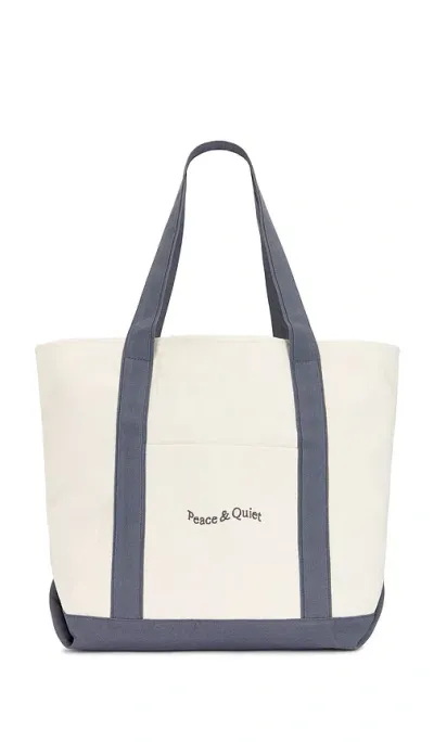 Museum Of Peace And Quiet Wordmark Boat Tote In Coastal Blue