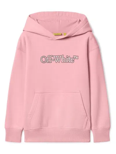 Off-white Kids' Big Bookish Hoodie In Pink Gli