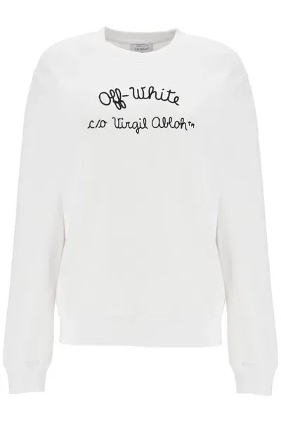 Off-white Crewneck Sweatshirt With In Multicolor