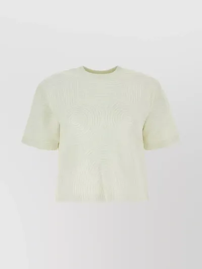 Off-white Embossed-pattern Cotton T-shirt In White