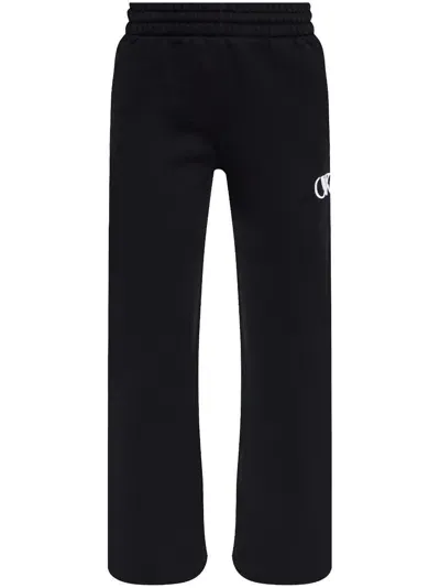 Off-white Logo-embroidered Track Pants In Black