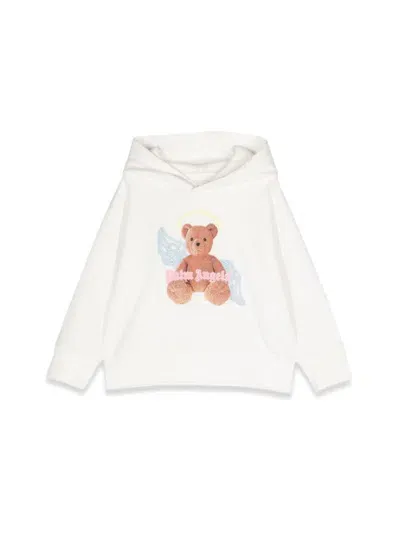 Palm Angels Kids' Pa Bear Angel Reg.hoodie In White