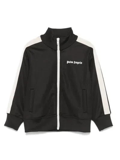 Palm Angels Kids' Stripe-detail Track Jacket In Black