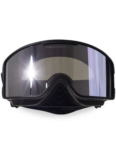 Perfect Moment Houndstooth Ski Goggles In Black