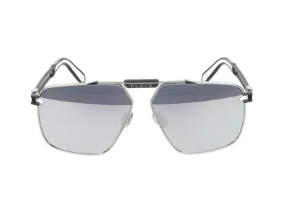 Philipp Plein Eyewear Pilot Frame Sunglasses In Silver