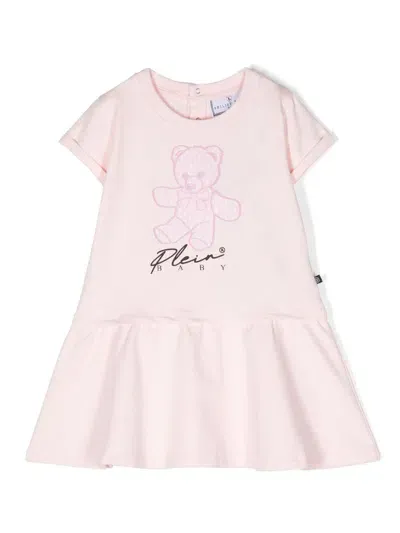 Philipp Plein Junior Babies' Teddy Bear-motif Dress In Pink