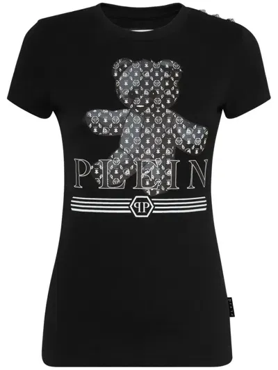 Philipp Plein Teddy Bear-print Cotton T-shirt In Black