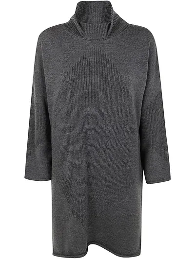 Pierantoniogaspari Long Pull Rhombus Sweater In Grey