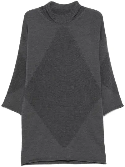 Pierantoniogaspari Virgin Wool Mini Dress In Grey