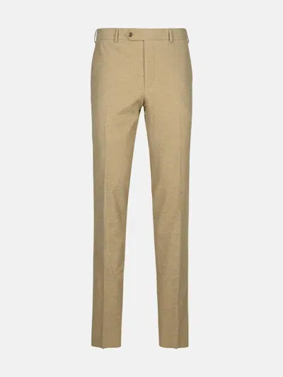 Pt Torino Beige Cotton Blend Trousers