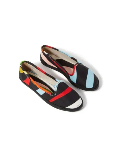 Pucci Junior Kids' Iride-print Ballerina Shoes In Black