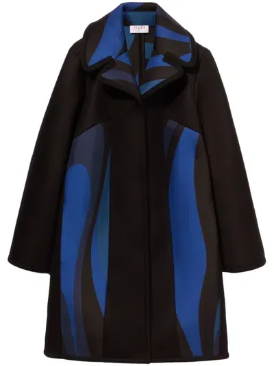 Pucci Panelled Coat In Black