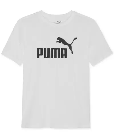 Puma Kids' Big Boys No 1 Logo Graphic Cotton T-shirt In White