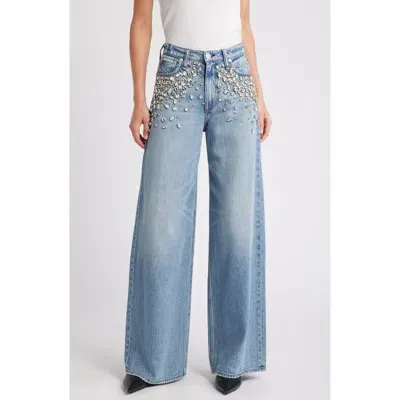 Rag & Bone Featherweight Sofie High-rise Wide Embellished Jeans In Malijewel