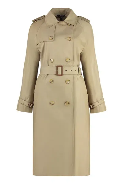 Ralph Lauren Cotton Trench Coat In Beige