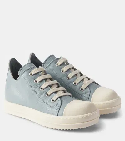 Rick Owens Kids' Leather Low-top Sneakers In Blue