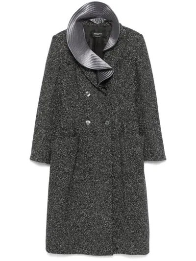 Rochas Detachable-collar Coat In Grey