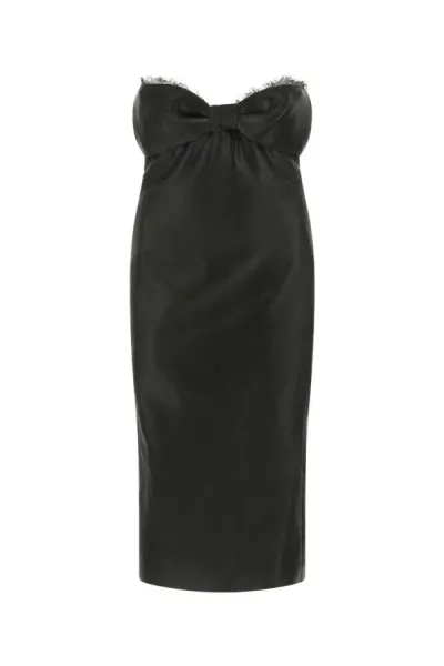 Saint Laurent Woman Black Satin Dress