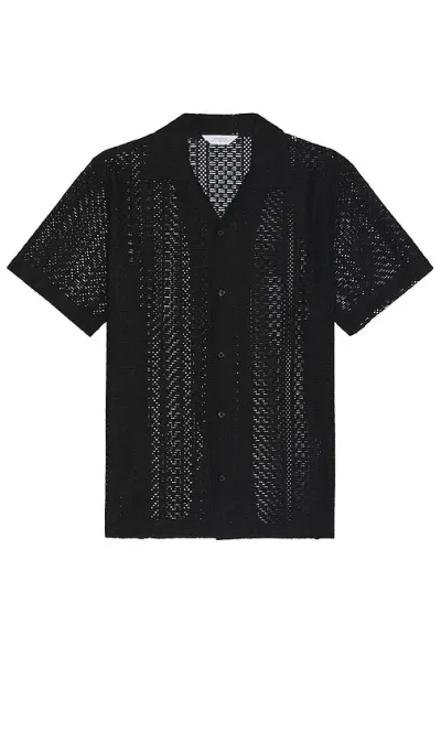 Saturdays Surf Nyc Canty Cotton Lace Shirt In Black