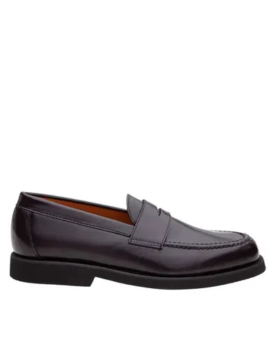 Sebago Classic Dan Brown Burgundy Brushed Leather Penny Loafer