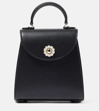 Simone Rocha Valentine Mini Leather Tote Bag In Black/brown