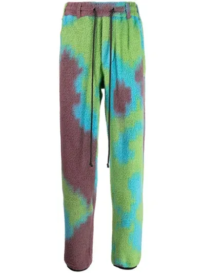 Song For The Mute Tie-dye Drawstring Track Pants In 绿色