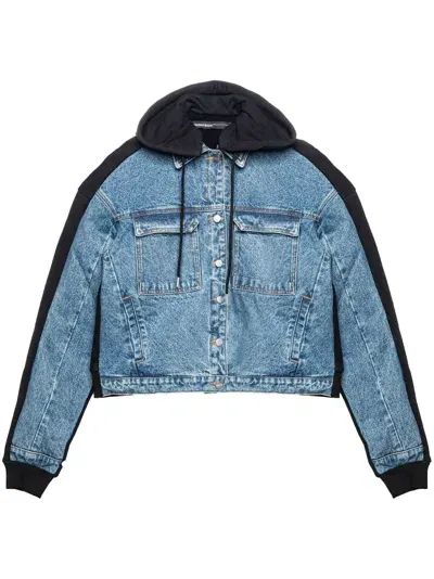 Spencer Badu Blue & Black Paneled Denim Jacket