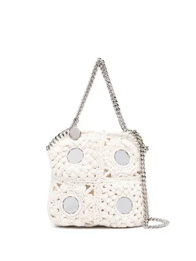 Stella Mccartney Falabella Crochet Shoulder Bag In Butter/cream