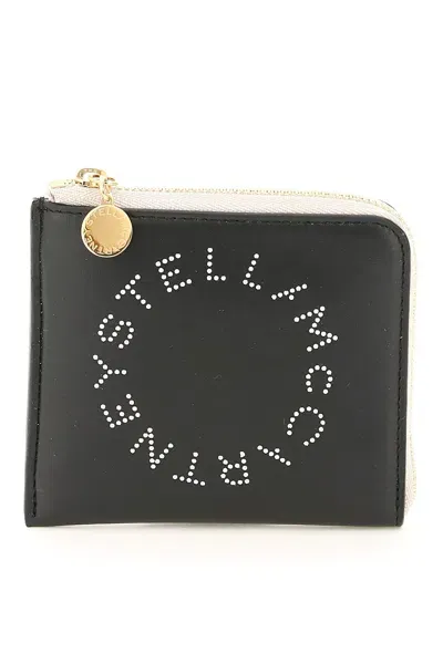 Stella Mccartney Two-tone Cardholder With Logo In Gray