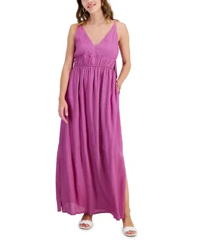 Taylor Women's V-neck Side-slit Maxi Dress In Orchid