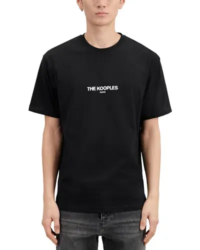 The Kooples Cotton Logo Tee In Black