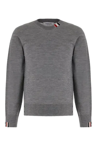 Thom Browne Grey Wool Blend Sweater In 055