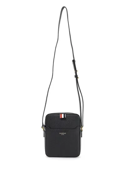 Thom Browne Pebble Grain Leather Vertical Camera Bag Men In Black